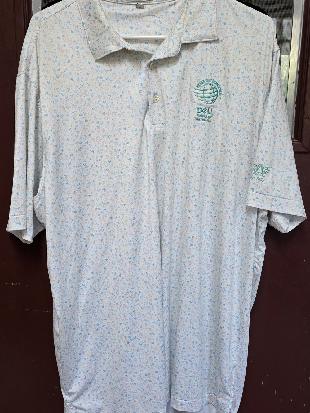 Peter Millar Light Multi Color Polo with Green Logo